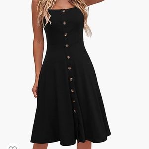 Elegant Black Button-Down Midi Dress